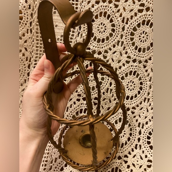 Nautical Style Twisted Metal Lantern Candle Wall Decor Sconce - Picture 6 of 16